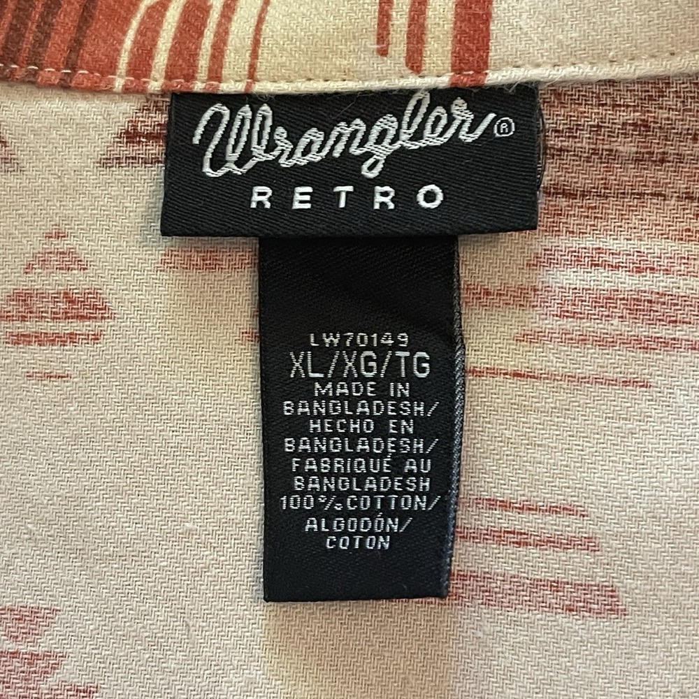 Wrangler Retro Western Print Flannet Shirt Women's XL Pearl Snao Long Sleeve - Picture 3 of 5